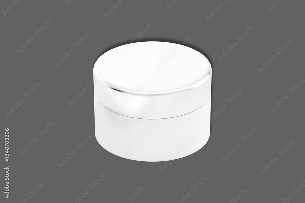Poster mock up cream jar blank isolated over dark background.3d rendering.white plastic cosmetic container 