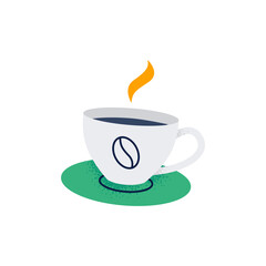 A cup of coffee. Unhealthy habits and addictions concept. Vector illustration on a white background.
