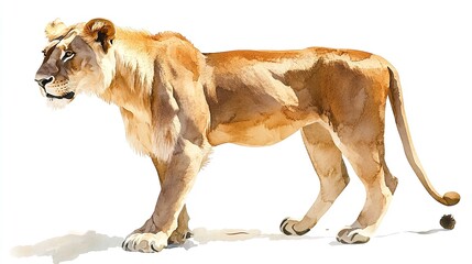 Obraz premium Safari lion watercolor illustration safari animals clipart