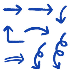 set of arrows paintbrush line doodle 