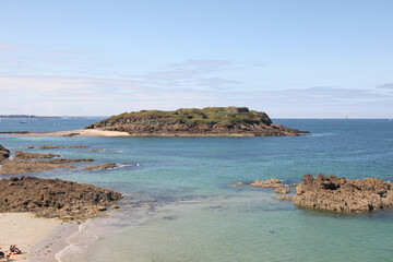 A view of the coast of Saint Malo in Brittany, France.