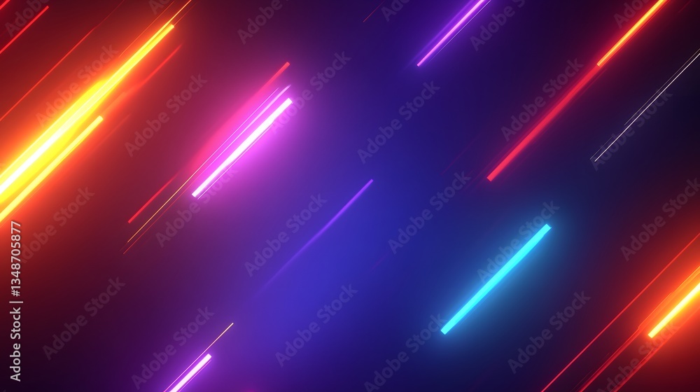 Aufkleber colored neon lines create an abstract pattern on a dark background