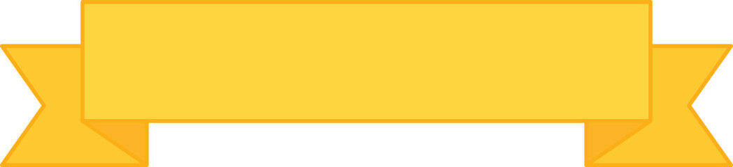 Obraz premium Yellow Ribbon Banner - Flat Design Illustration 