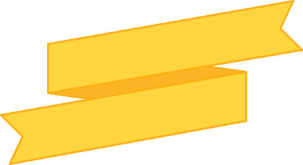  Yellow Ribbon Banner - Flat Design Illustration	