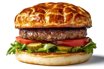 Perfectly Cooked Meat Burger with a Juicy Patty