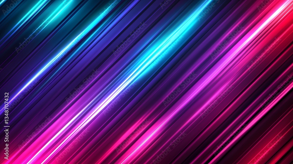 Poster diagonal neon lines create a colorful dynamic abstract background