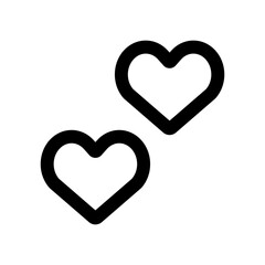 ハートマーク二つのアイコンイラスト