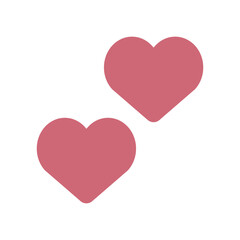 ハートマーク二つのアイコンイラスト