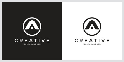initial A simple logo icon design vector