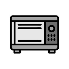 Obraz premium Toaster Oven Icon in minimalist design with black and gray colors