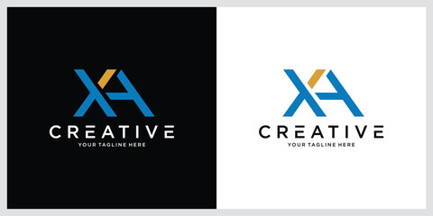 Naklejka premium XA or AX initial letter logo design monogram