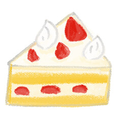 Strawberry Shortcake Slice Dessert Illustration
