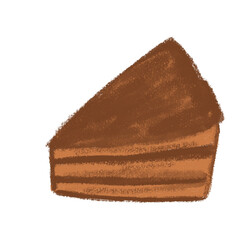 Slice of Chocolate Cake Dessert Illustration