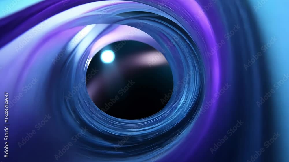 Poster mesmerizing abstract vortex swirling in shades of purple and blue, revealing depth and mystery throu