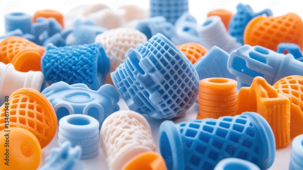 Poster 3d printed objects: a colorful collection of prototypes