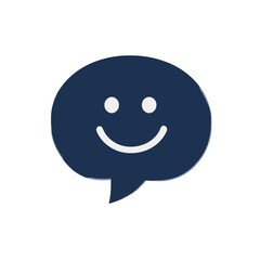 Fototapeta premium Stylized happy face emoji within a speech bubble design