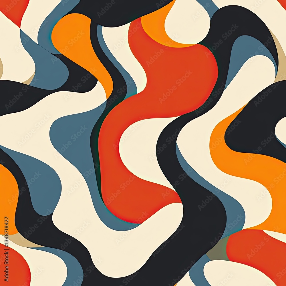 Poster bold oversized curves and wavy grain pattern design abstract texture for modern backgrounds