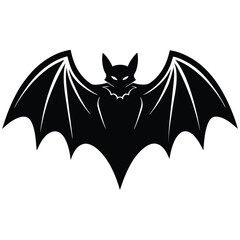 bat silhouette design as halloween illustration, creepy vector with transparent background, dark illustration for halloween, Bat icon set. Vector illustration., Collection of halloween bats silhouette