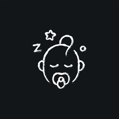 Baby sleeps chalk icon. Vector isolated black illustration.