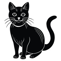 Set of black cats looking out of the corner. Collection of cat faces that spy on you. Playing pets. Tattoo, Cats, his vector illustration features an adorable black and white cat captured in a playful
