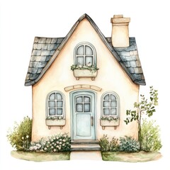 Obraz premium Cottage cottage architecture illustration.