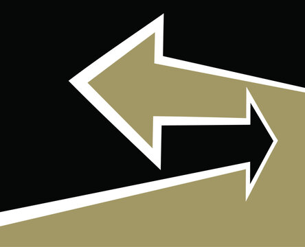 Opposite direction arrows serve as an abstract symbol of decision and choice, featuring contrasting arrows, a directional split, and a two-way flow.