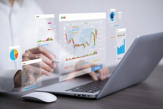 Working Data Analytics and Data Management Systems and Metrics connected to corporate strategy database for Finance, Intelligence, Business Analytics with Key Performance Indicators, social network