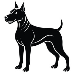 vector, isolated black silhouette of a dog, collection, Dog silhouettes, Vector black and white illustration of a sitting dog isolated on a white background, Dog Breeds silhouette set.