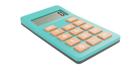 Isolated Turquoise Calculator