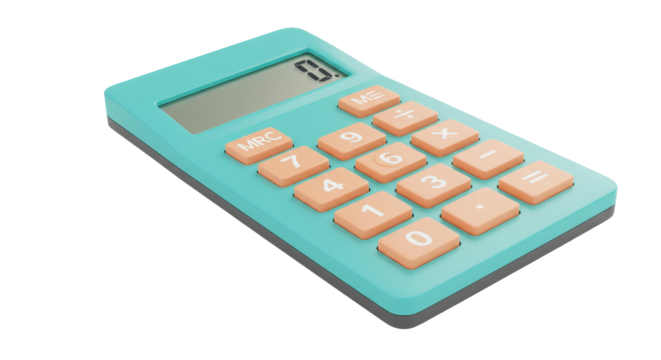 Isolated Turquoise Calculator
