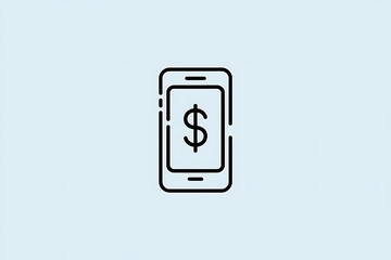 Mobile Phone Displaying Dollar Sign:  A Simple Illustration