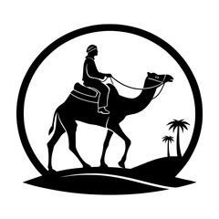 Camel Rider in Desert