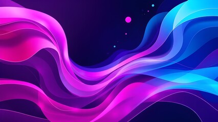 Naklejka premium Vibrant Abstract Design with Dynamic Shapes and Neon Colors