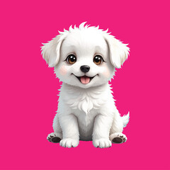 Happy Cartoon Puppy – Playful Golden Dog Vector and Illustration design
