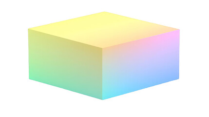 Abstract 3D Cube Illustration With Transparent Background Featuring Gradient Colors And Modern Geometric Design