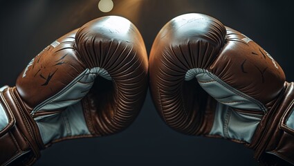 Boxing gloves meeting in an intense display of sportsmanship during a competitive match