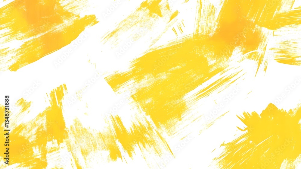 Poster yellow brush strokes create an abstract background texture