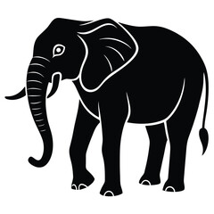 silhouette of a small elephant, elephant silhouettes, Elephant Silhouettes, Elephant silhouette collection, set of elephant silhouettes. Elephant shadow hand drawn. Flat vector illustration, Elephant 