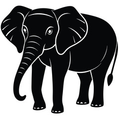 silhouette of a small elephant, elephant silhouettes, Elephant Silhouettes, Elephant silhouette collection, set of elephant silhouettes. Elephant shadow hand drawn. Flat vector illustration, Elephant 