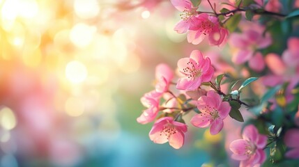 Obraz premium Soft and vibrant spring background with a beautiful blur effect, perfect for holiday wallpapers, seasonal designs, or nature-themed projects. This serene and colorful scene captures the essence of spr