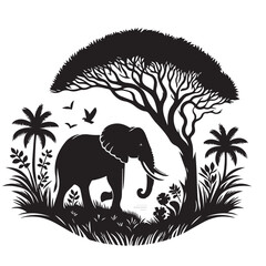 Obraz premium silhouette of a small elephant, elephant silhouettes, Elephant Silhouettes, Elephant silhouette collection, set of elephant silhouettes. Elephant shadow hand drawn. Flat vector illustration, Elephant 