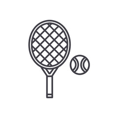 Tennis Racket and Ball Icon Vector Design.