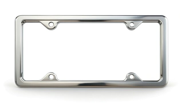 Blank License Plate Frame Mockup - Realistic Car Accessory Template for Design Presentation