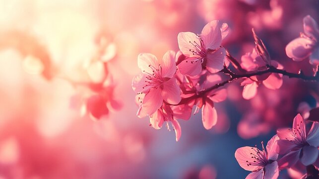 Soft and vibrant spring background with a beautiful blur effect, perfect for holiday wallpapers, seasonal designs, or nature-themed projects. This serene and colorful scene captures the essence of spr