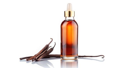 Fototapeta premium Elegant Vanilla Extract Bottle Mockup - Clean & Modern Design