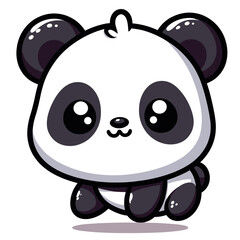 Cartoon Panda - Cute Panda Illustration with Big Eyes