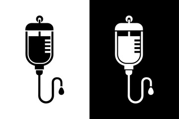 Minimalist IV Drip Icon High-Quality Black & White Vector.