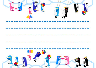 ペンギン■ペンギンファミリーの便箋