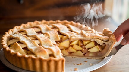A Warm, Delicious Apple Pie Fresh From the Oven