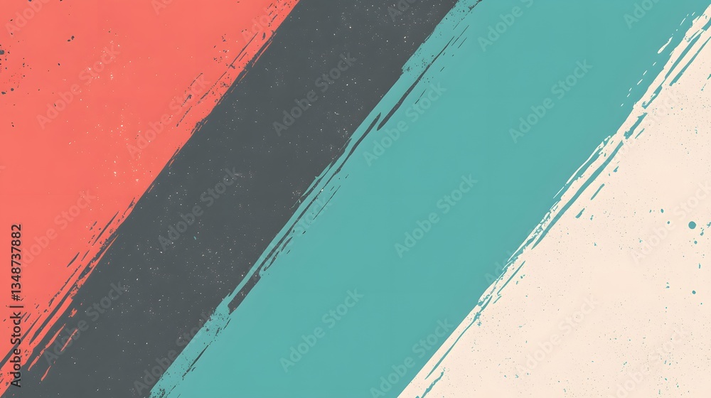 Poster diagonal brushstrokes of different colors create abstract artistic background